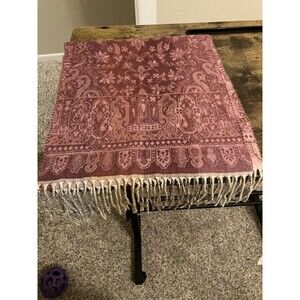 Pink Scarf - Two Toned With Fringe